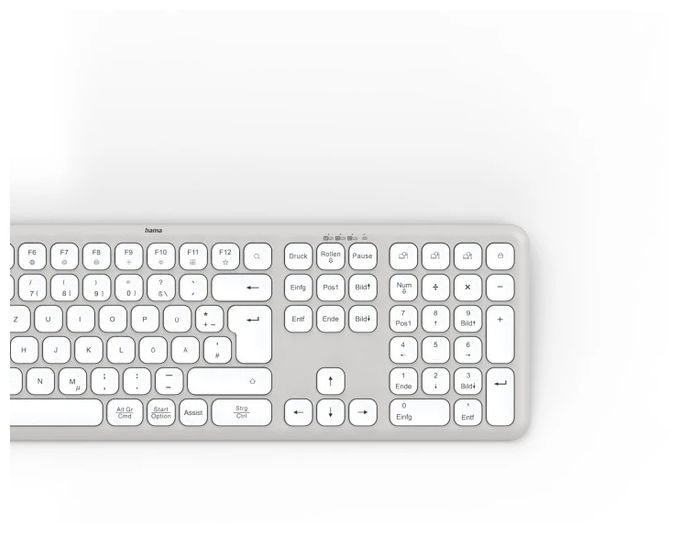 Heimbüro Tastatur RF Wireless + Bluetooth 2.4 GHz  173064 WK-550 (Grau, Weiß) 