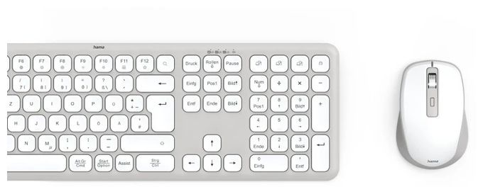Heimbüro Tastatur RF Wireless + Bluetooth 2.4 GHz  173066 WKM-550 (Grau, Weiß) 