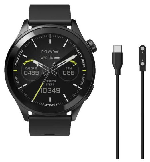 Smartwatch Rund IP68  179055 6050 (Schwarz) 