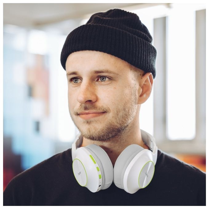 Over Ear Bluetooth Kopfhörer kabellos 60 h Laufzeit  184177 Spirit Calypso II (Grün, Grau, Weiß) 