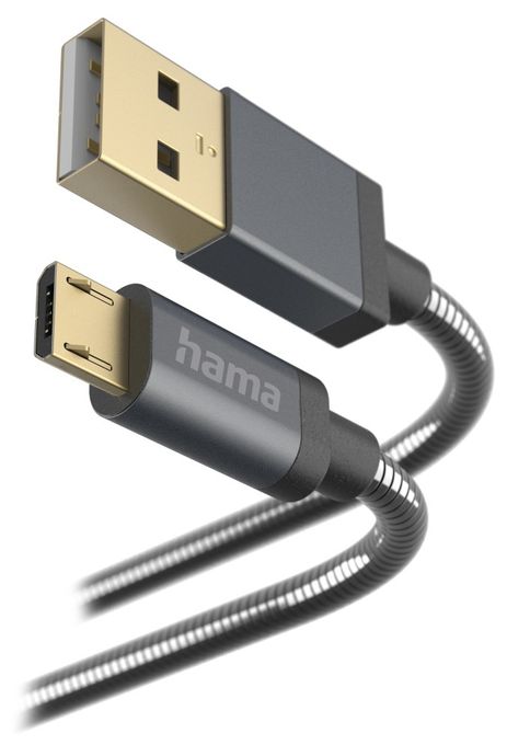 0,48 Gbit/s Stecker USB A auf Micro-USB B 1,5 m  201549 Metall (Anthrazit) 