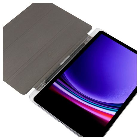 Folio aus Kunststoff für Samsung Galaxy Tab A9+ bis 27,9 cm (11") Schmutzabweisend, Staubresistent, Kratzresistent mit Magnetverschluss (Schwarz) 222016 Fold Clear 