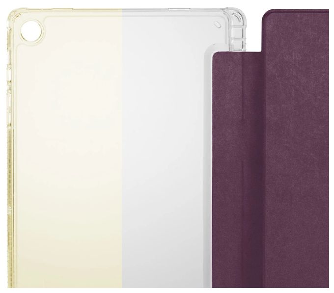 Folio aus Mikrofaser, Samt für Samsung Galaxy Tab A9+ (11") bis 27,9 cm (11") Stoßfest, Kratzresistent, Schockresistent mit Magnetverschluss (Bordeaux, Transparent) 227017 Extreme Protect 