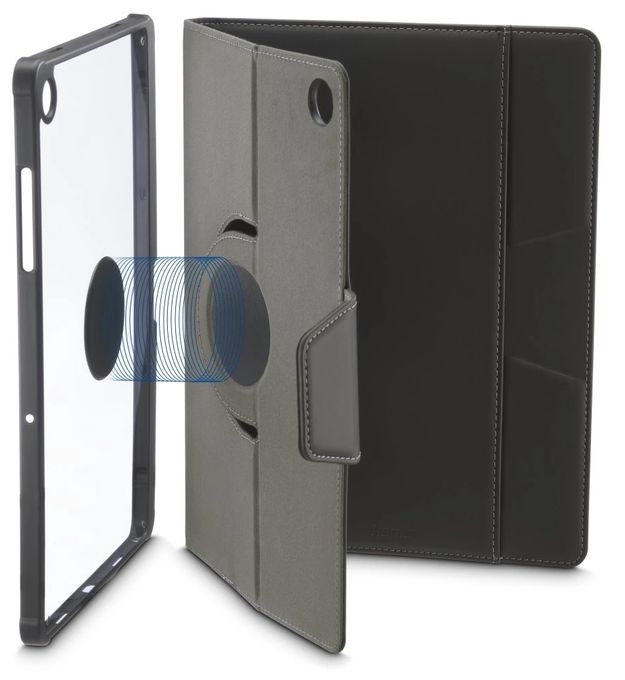 Folio aus Polypropylenkarbonat (PPC), Polyurethan, Thermoplastische Polyurethane (TPU) für Samsung Galaxy Tab A9+/A11+ bis 27,9 cm (11") Schlagfest, Kratzresistent mit Magnetverschluss (Anthrazit) 231044 Rotation 