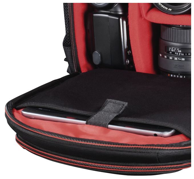Kamera-Rucksack für Jede Marke 220 x 100 x 240 mm  Hama 00139856 Kamera-Rucksack "Miami" 150 22x10x24cm Schwarz,Rot (Schwarz, Rot) 