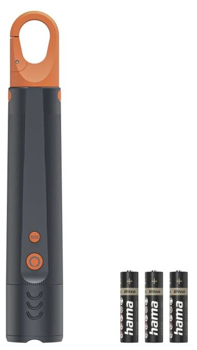 LED-Taschenlampe "FLX350", Batterien, stoßfest, Aluminium, 4 Modi+SOS, Zoom 