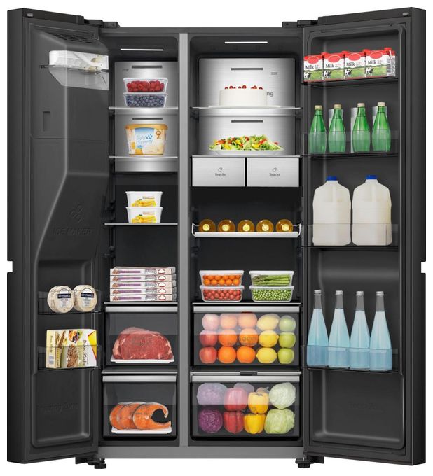 Side-by-Side Kühl-/ Gefrierkombination 399 l / 200 l 343 kWh NoFrost 1790 mm x 910 mm  RS9P628GPFE (Schwarz) 