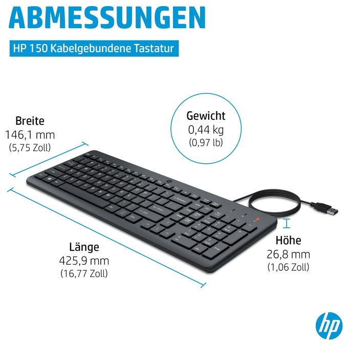 Universal Tastatur USB  150 (Schwarz) 