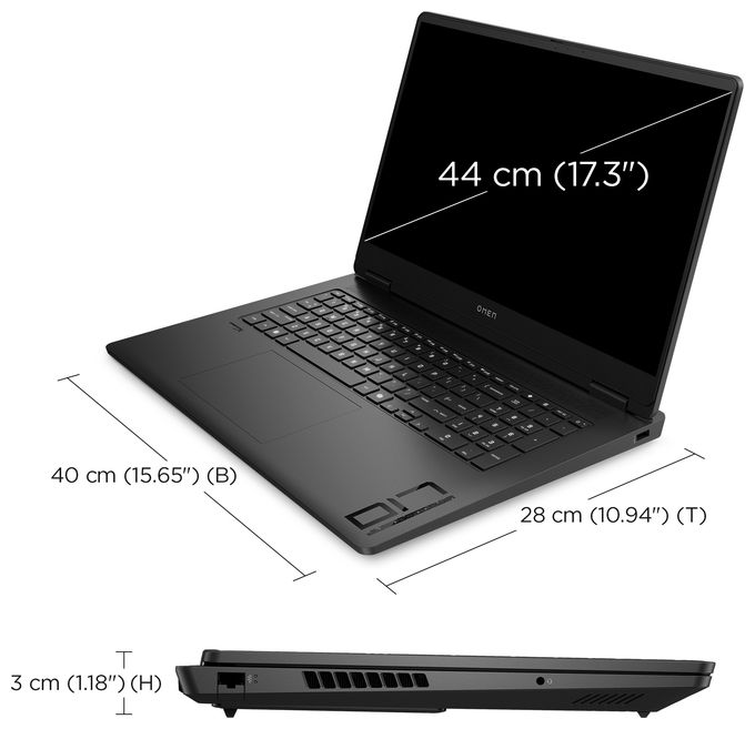 Quad HD Notebook 43,9 cm (17.3 Zoll) 2560 x 1440 Pixel 1 TB SSD Windows 11 Home AMD Ryzen 7 max. 5,1 GHz  Omen 17-db0679ng (Schwarz) 