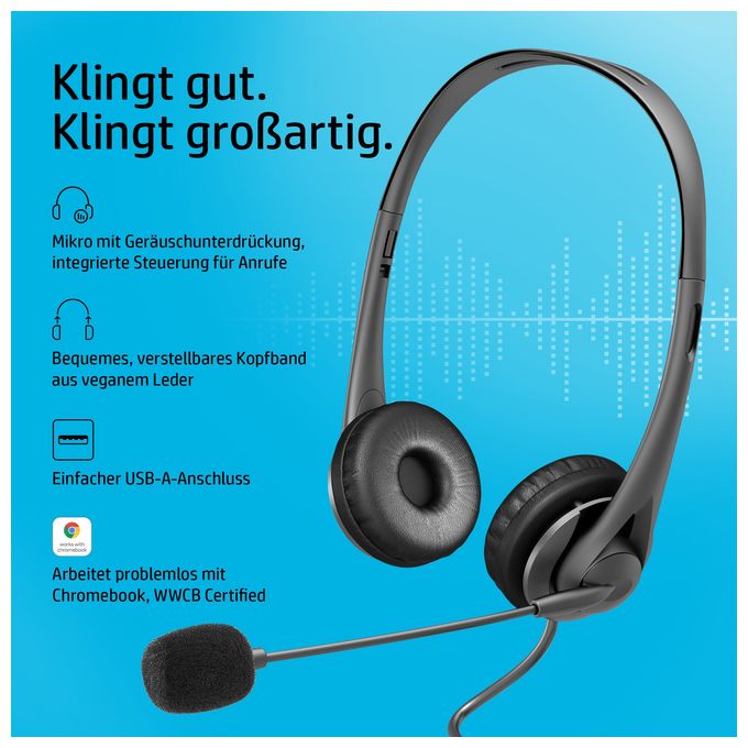 Ohraufliegender Kopfhörer Kabelgebunden  Stereo-USB-Headset G2 (Schwarz) 