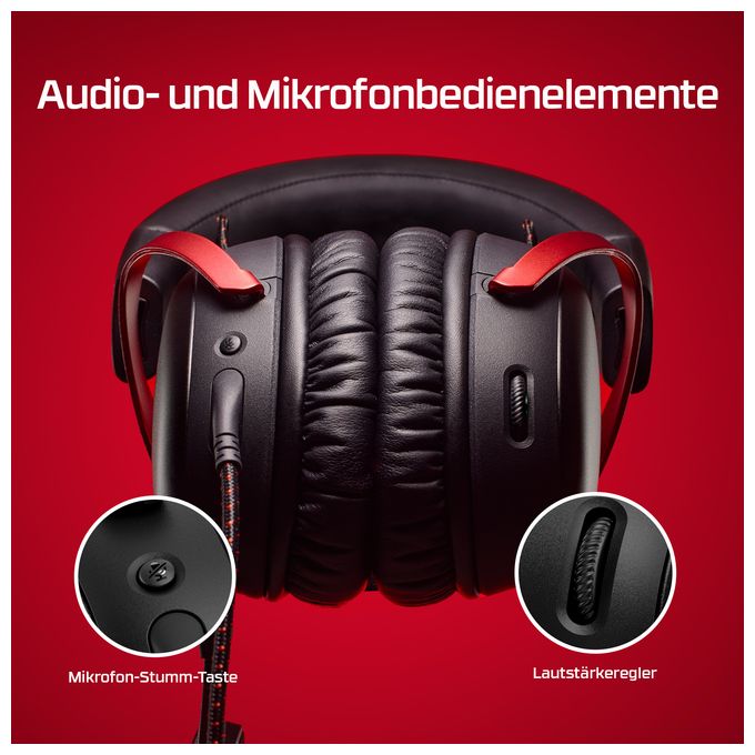 Over-Ear Gaming Kopfhörer kabelgebunden USB Typ-C  Cloud III Gaming (Schwarz/Rot) 