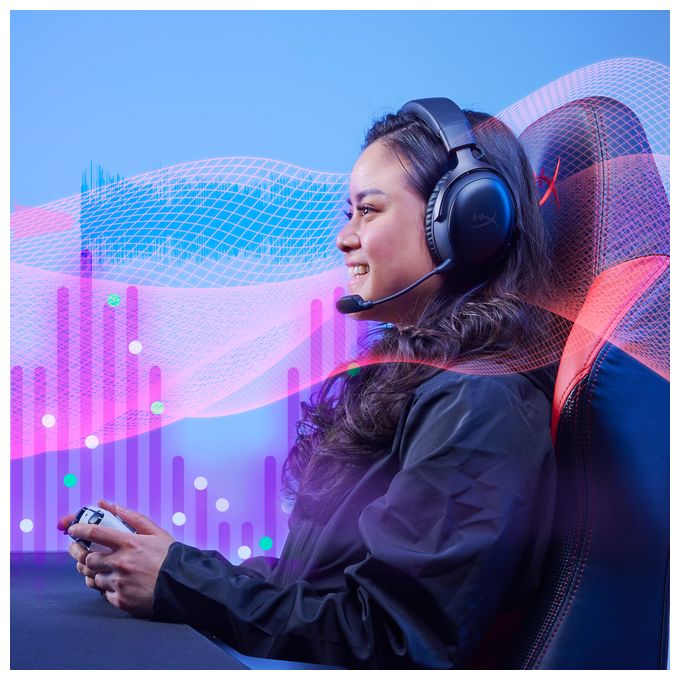 Over Ear Kopfhörer kabellos 120 h Laufzeit USB Typ-C  Cloud III Wireless Gaming (Schwarz) 