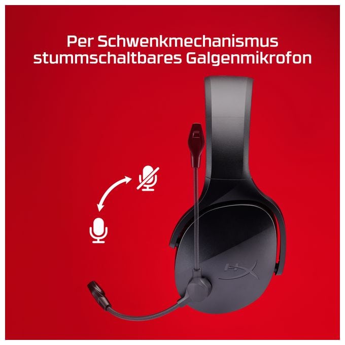 Over Ear Bluetooth Kopfhörer kabellos USB Typ-A  Cloud Jet Wireless Gaming-Headset (Schwarz) 