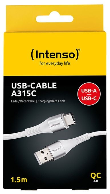 0,48 Gbit/s Stecker USB A auf USB C bis 60 W 1,5 m  7901102 (Weiß) 
