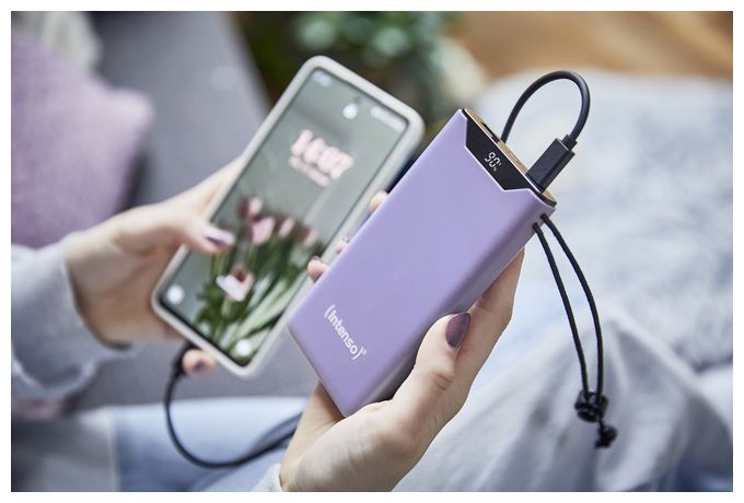 Powerbank, 10.000 mAh, Power Delivery & Quick Charge, lila 