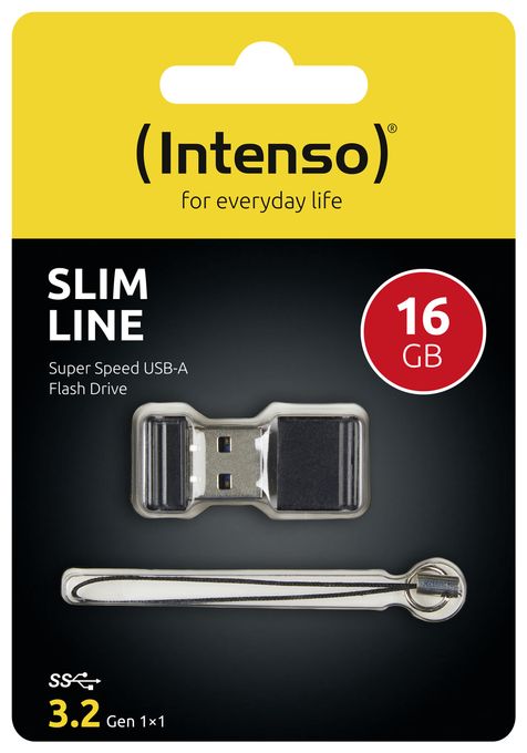 USB Typ-A Stick 16 GB  Slim Line (Schwarz) 
