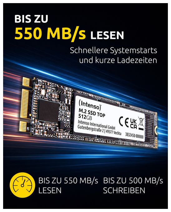 512 GB SSD Serial ATA III M.2  Top (Grün) 