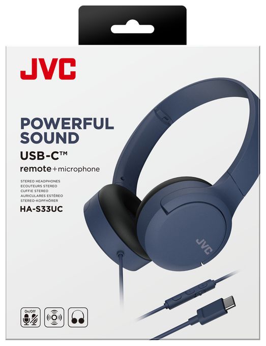 Ohraufliegender Kopfhörer Kabelgebunden USB Typ-C  HAS33UC (Schwarz, Blau) 