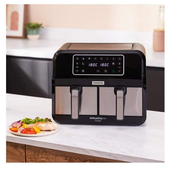 Doppel Heißluftfritteuse 8 l 1700 W  HFM20.000MB kHealthy Twin Airfryer (Schwarz) 