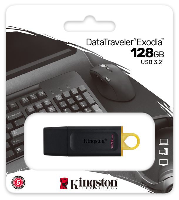 USB Typ-A Stick 128 GB  DataTraveler Exodia (Schwarz, Gelb) 
