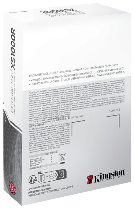 2 TB SSD  XS1000 (Rot) 