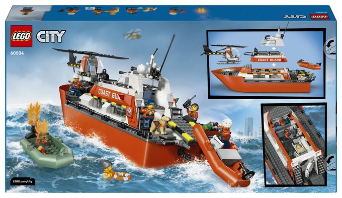 Rettungsboot der Küstenwache mit Hubschrauber 
