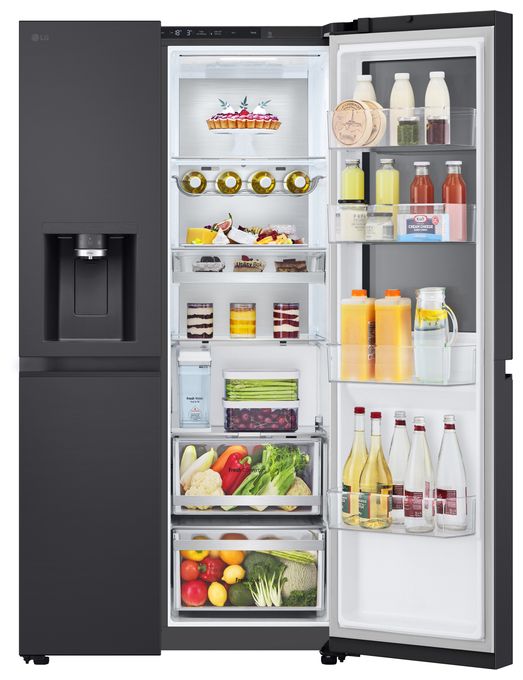 Side-by-Side Kühl-/ Gefrierkombination 407 l / 221 l 220 kWh 1790 mm x 913 mm  GSGE91EVAC (Schwarz) 