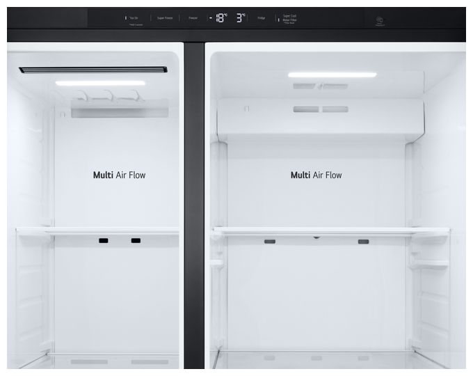 Side-by-Side Kühl-/ Gefrierkombination 417 l / 221 l 347 kWh NoFrost 1790 mm x 913 mm  GSJC40EPPE (Schwarz) 