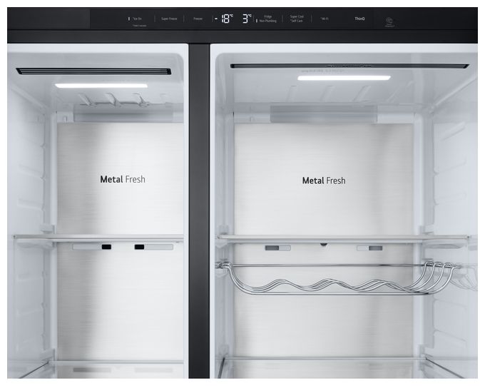 Side-by-Side Kühl-/ Gefrierkombination 407 l / 221 l 224 kWh NoFrost 1790 mm x 913 mm  GSLE91EVAC (Schwarz) 