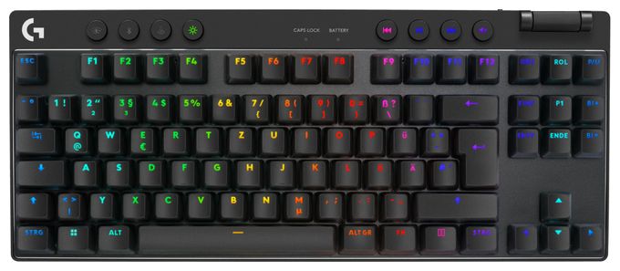 RGB-LED Gaming Tastatur RF Wireless + Bluetooth 2.4 GHz  Pro X TKL (Schwarz) 