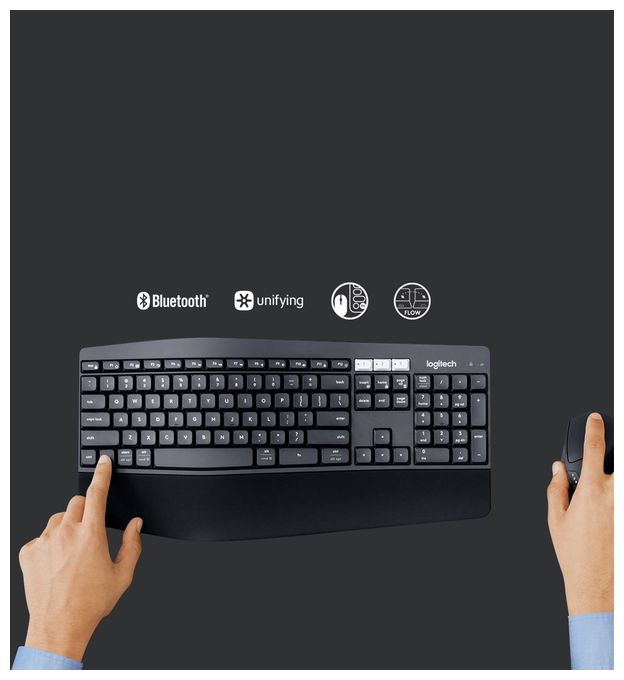 Universal Tastatur RF Wireless + Bluetooth 2.4 GHz  MK850 (Schwarz) 
