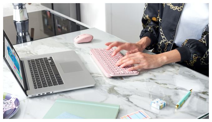 LED Büro Tastatur RF Wireless + Bluetooth 2.4 GHz  MX Keys Mini Minimalist (Rose) 