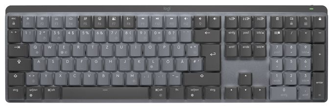 LED Büro Tastatur RF Wireless + Bluetooth 2.4 GHz  MX Mechanical (Graphit) 