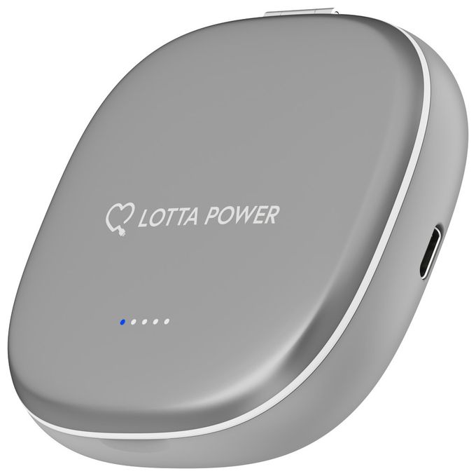 4000 mAh Powerbank USB Typ-C Kabelloses Laden  Schminkspiegel mit (Grau) 