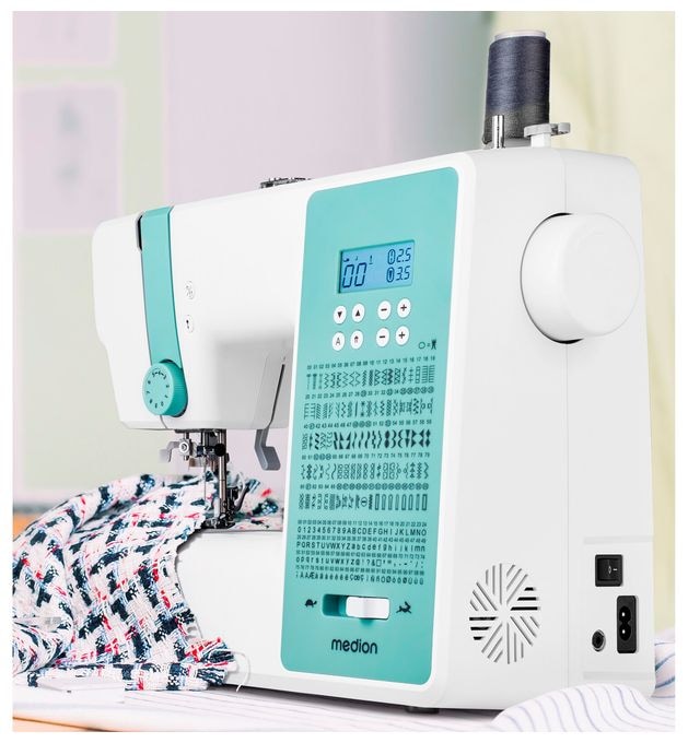 LIFE® Digitale Nähmaschine SD36 (MD11881) einstellbare Stichlänge und Stichbreite, 270 Stichmuster, Integriertes Zubehörfach, 36 Watt Motorleistung 