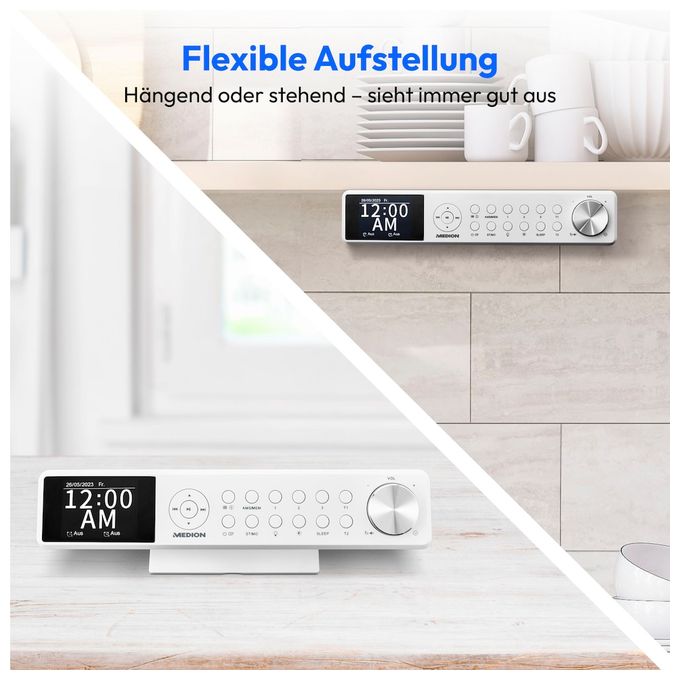 Bluetooth DAB+, PLL, UKW Radio Uhr  Life P66750 (Weiß) 