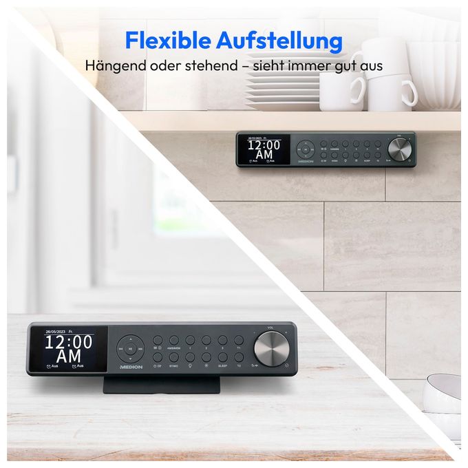 Bluetooth DAB+, PLL, UKW Radio Uhr  Life P66750 (Grau) 