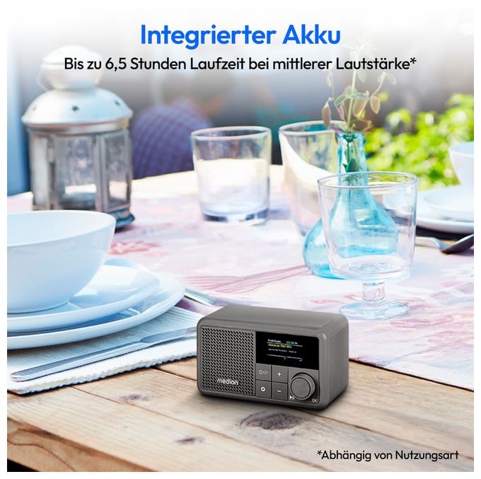 Bluetooth DAB+, UKW Radio Tragbar IPX1  Life S66822 (Grau) 