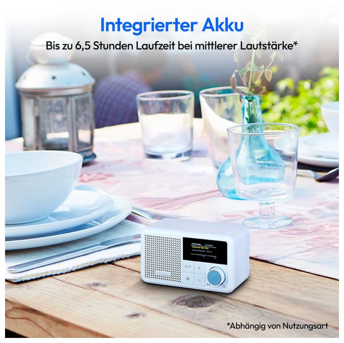 Bluetooth DAB+, UKW Radio Tragbar IPX1  Life S66822 (Aqua-Farbe) 