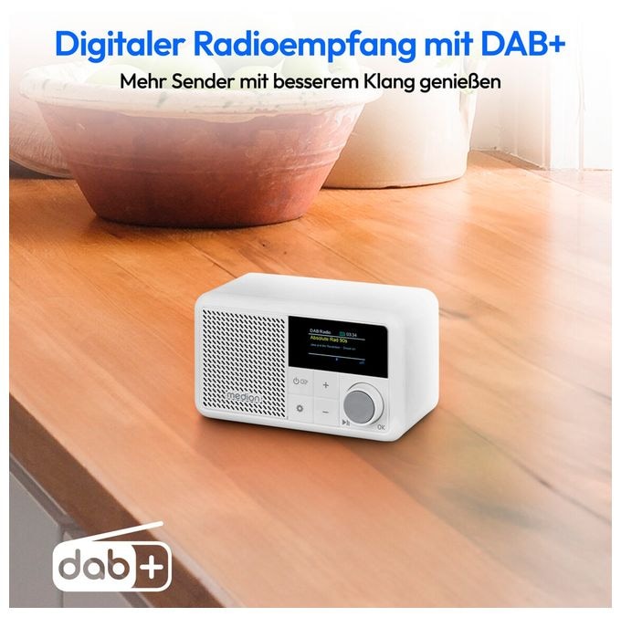 Bluetooth DAB+, UKW Radio Tragbar IPX1  Life S66822 (Weiß) 