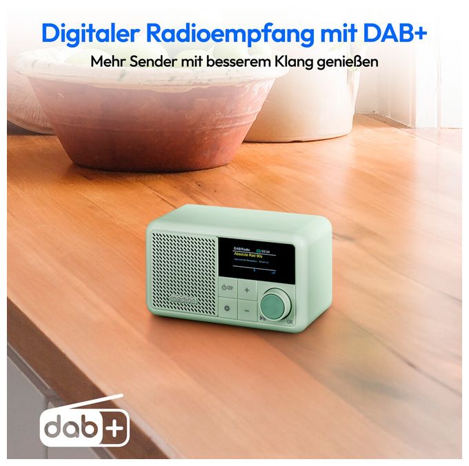Bluetooth DAB+, UKW Radio Tragbar IPX1  Life S66822 (Grün) 