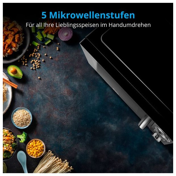 Freistehende Mikrowelle 900 W Größe: mittel 5 Stufen Grill  MD11493 (Schwarz) 
