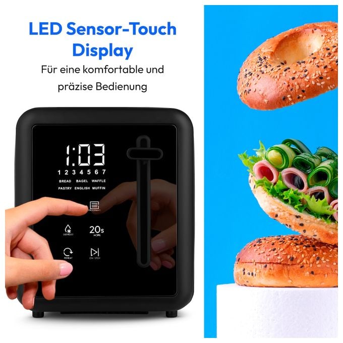 Toaster 1450 W 4 Scheibe(n) 7 Stufen  MD12103 (Schwarz) 