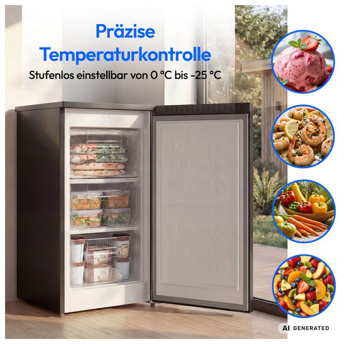 85 l Gefrierschrank 105 kWh Jahr  MD370018 (Schwarz) 