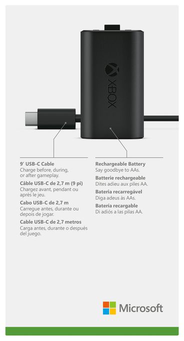 Xbox One Kabelgebunden  Xbox Play & Charge Kit (Schwarz) 