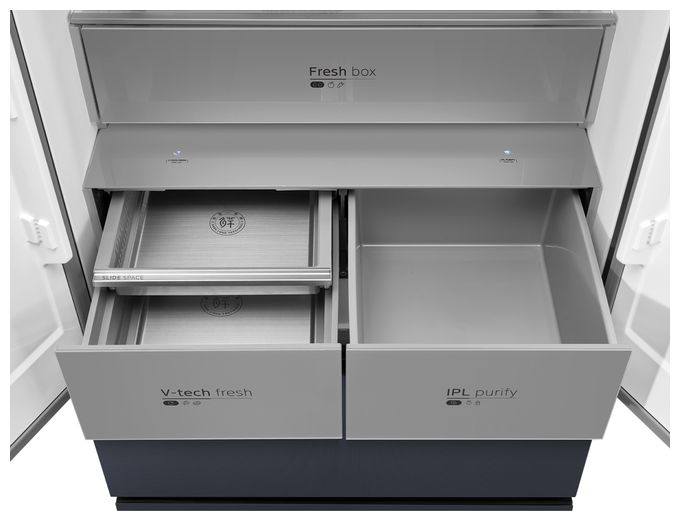 Side-by-Side Kühl-/ Gefrierkombination French Door 345 l / 170 l 307 kWh 1910 mm x 600 mm  MDRF705BIE70 (Grau) 