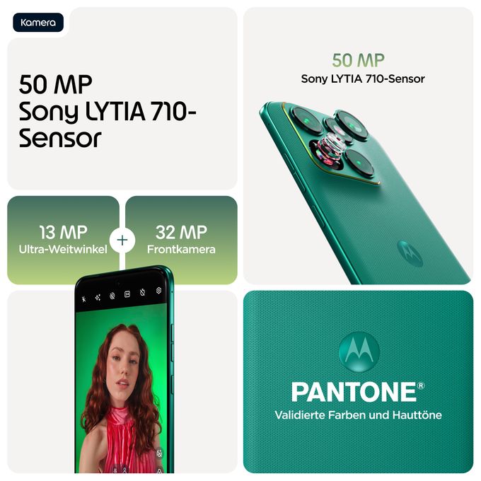 256 GB 5G Smartphone 17,2 cm (6.78") 2,5 GHz Android 50 MP Dual Kamera Dual Sim WiFi 6E (PANTONE Sporting Green) Edge 70 Fusion 