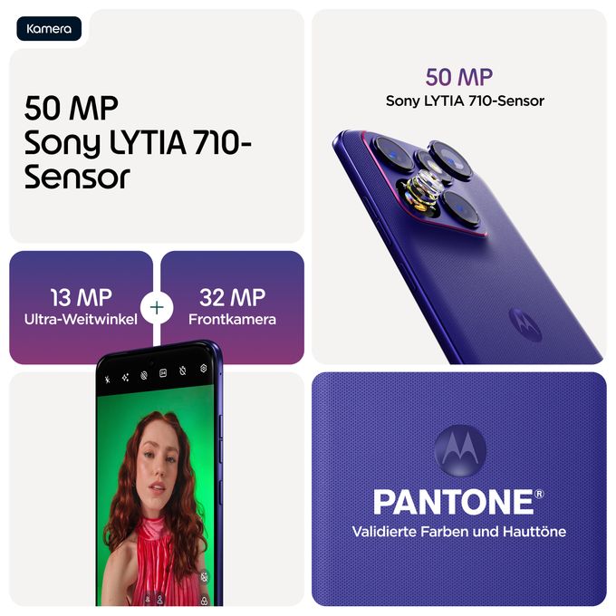 256 GB 5G Smartphone 17,2 cm (6.78") 2,5 GHz Android 50 MP Dual Kamera Dual Sim WiFi 6E (PANTONE Orient Blue) Edge 70 Fusion 