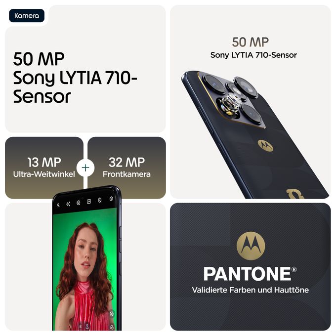 256 GB 5G Smartphone 17,2 cm (6.78") Android 50 MP Dual Kamera Dual Sim WiFi 6E (PANTONE Silhouette) Edge 70 Fusion FIFA Edition 