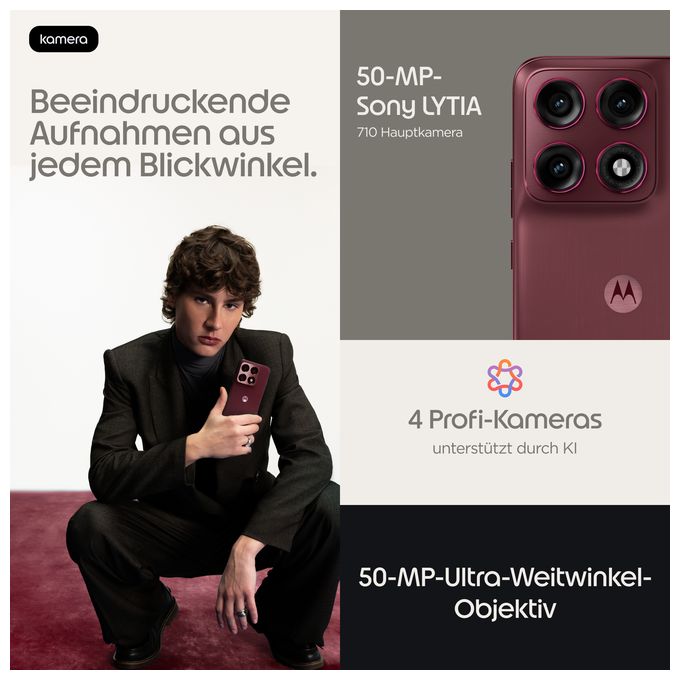 256 GB 5G Smartphone 17,2 cm (6.78") Android 50 MP Dreifach Kamera Dual Sim WiFi 6E (PANTONE Zinfandel) edge 70 Pro 